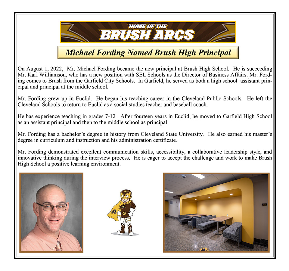 Michael Fording Named Brush High Principal.