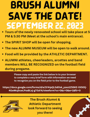 Alumni Night at Brush High School - Homecoming 2023 - September 22, 2023
