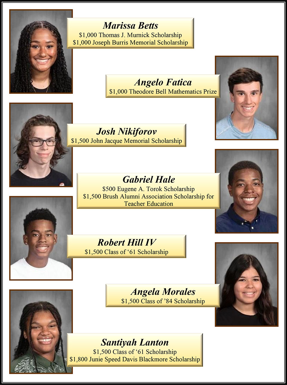 Brush Alumni Association Class of 2024 Scholarships