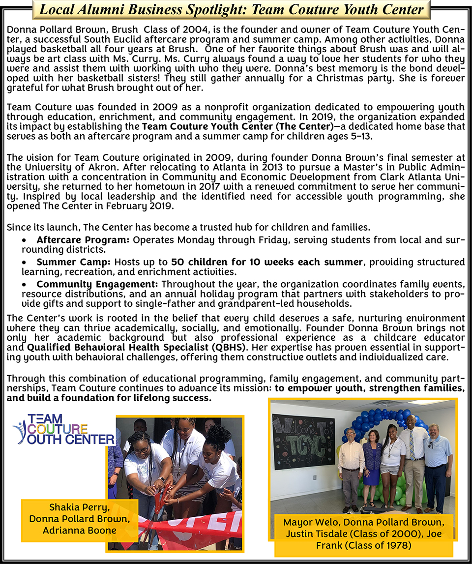 Local Alumni Business Spotlight: Team Couture Youth Center