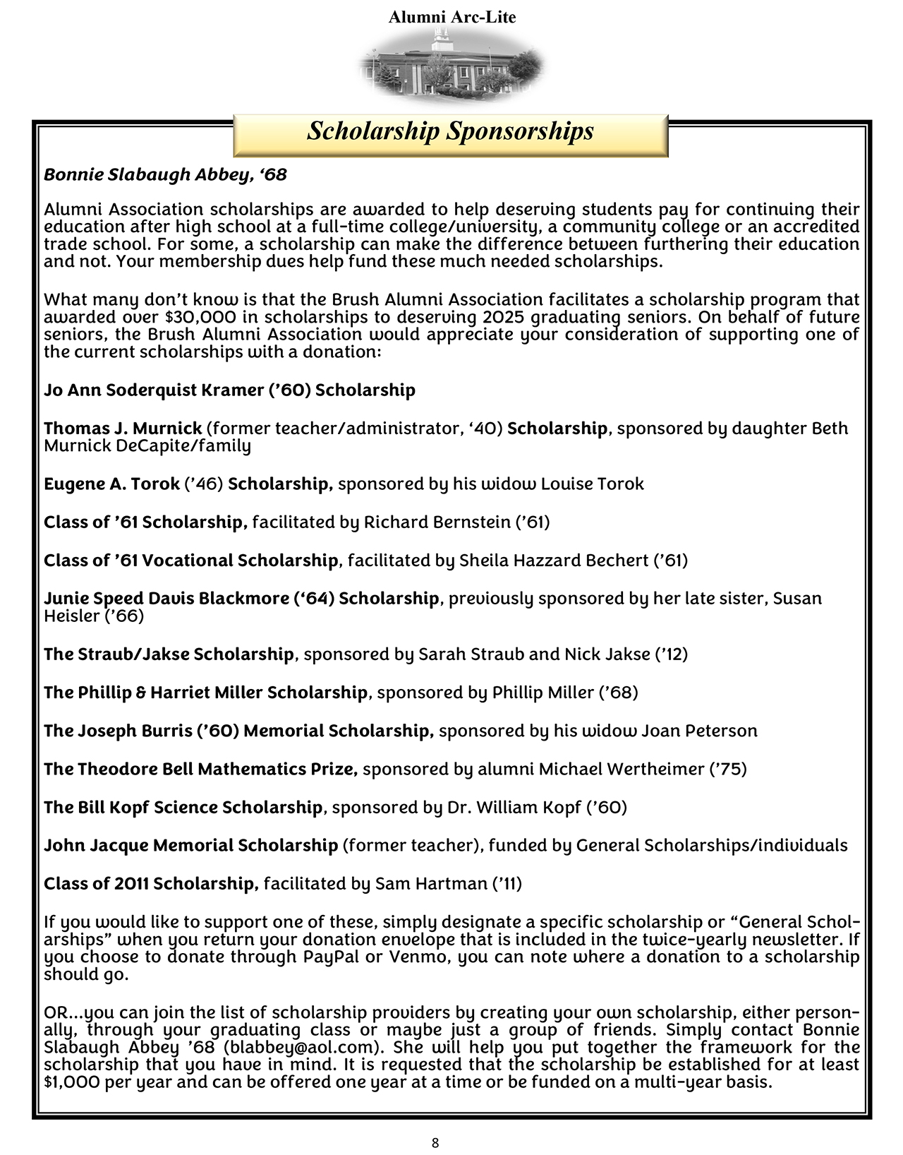Scholarship Sponsorships
