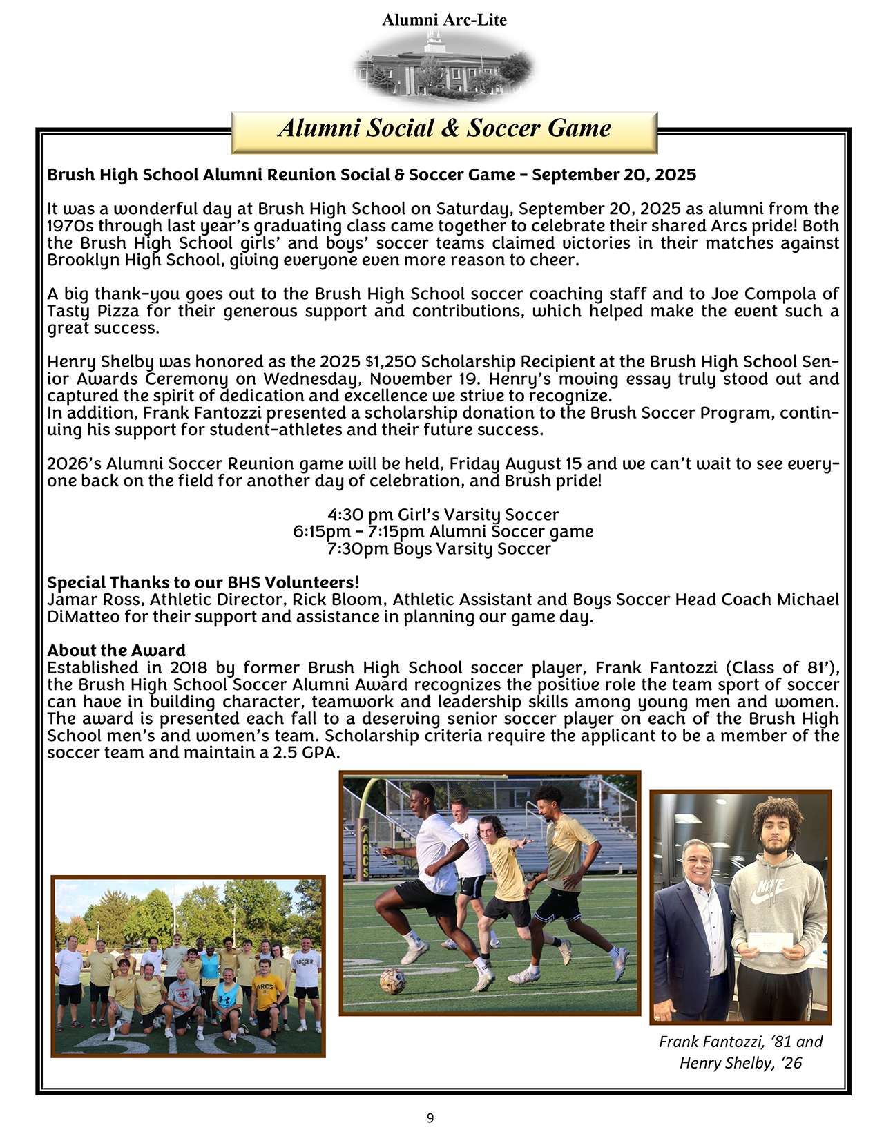 Alumni Social and Soccer Game
